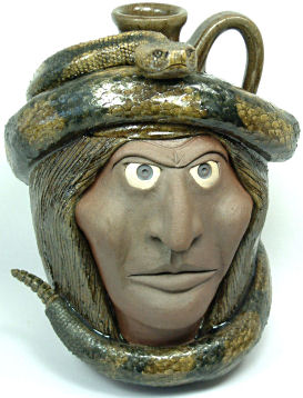 Pottery face jug
